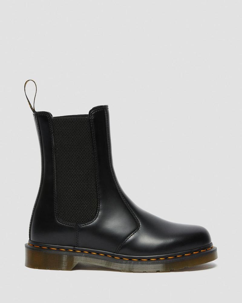 Botines Chelsea Dr Martens 2976 Hi Smooth Cuero Mujer Negros | MX 660EBC